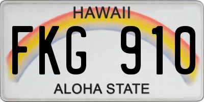 HI license plate FKG910
