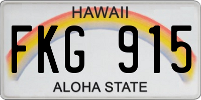 HI license plate FKG915