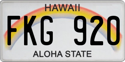 HI license plate FKG920