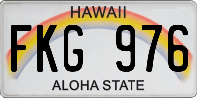 HI license plate FKG976