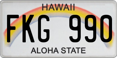 HI license plate FKG990