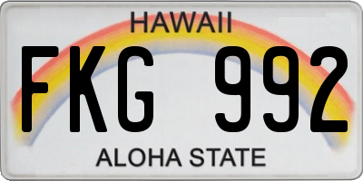 HI license plate FKG992