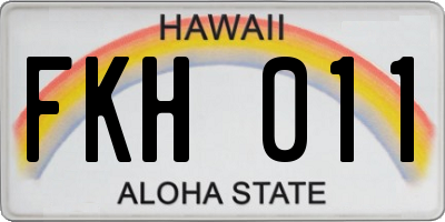 HI license plate FKH011