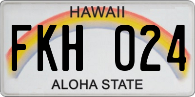 HI license plate FKH024