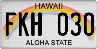 HI license plate FKH030