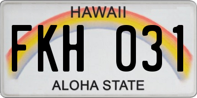 HI license plate FKH031