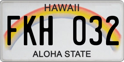 HI license plate FKH032