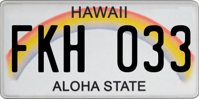 HI license plate FKH033