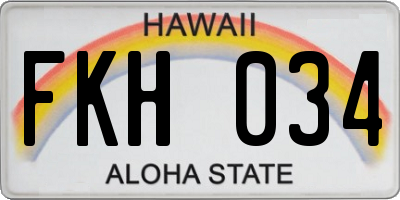 HI license plate FKH034