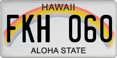 HI license plate FKH060