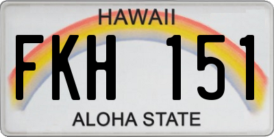 HI license plate FKH151