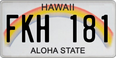 HI license plate FKH181