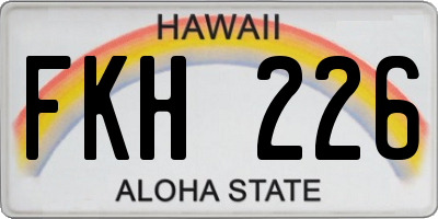 HI license plate FKH226