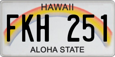 HI license plate FKH251