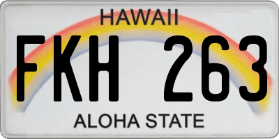 HI license plate FKH263