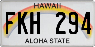 HI license plate FKH294