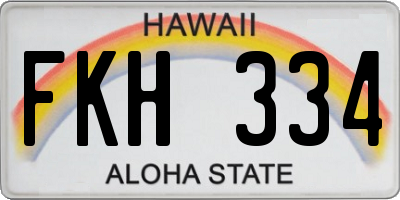HI license plate FKH334