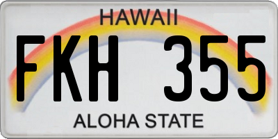 HI license plate FKH355