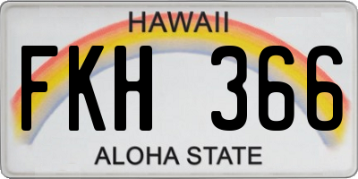 HI license plate FKH366