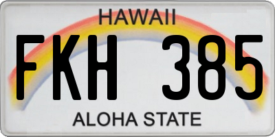 HI license plate FKH385