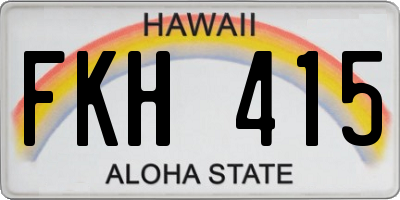 HI license plate FKH415
