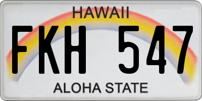 HI license plate FKH547