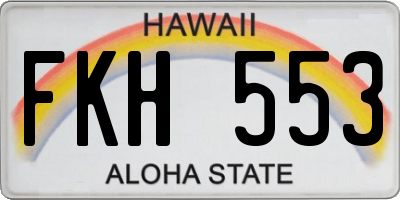 HI license plate FKH553