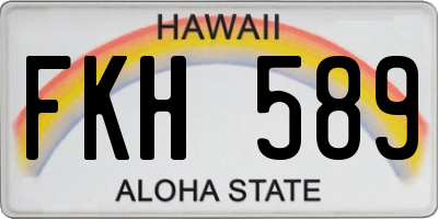 HI license plate FKH589