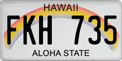 HI license plate FKH735