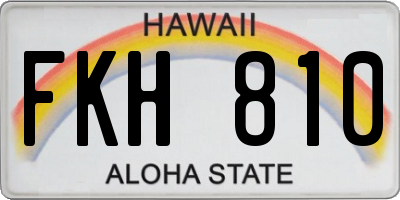 HI license plate FKH810