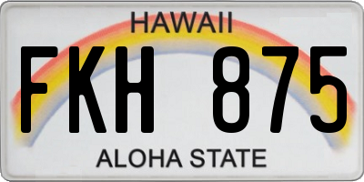 HI license plate FKH875