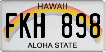 HI license plate FKH898