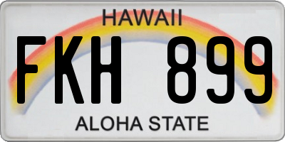 HI license plate FKH899