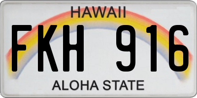 HI license plate FKH916