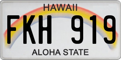 HI license plate FKH919