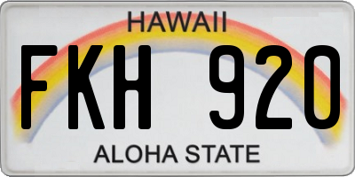 HI license plate FKH920