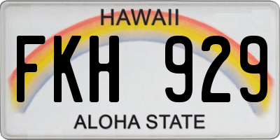 HI license plate FKH929