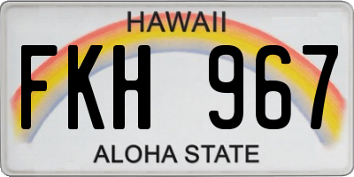 HI license plate FKH967