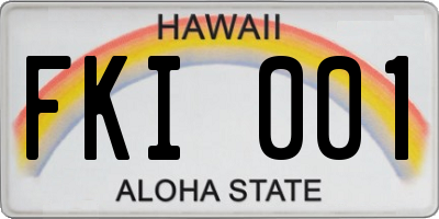HI license plate FKI001