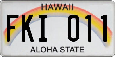 HI license plate FKI011