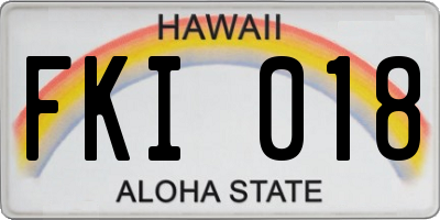 HI license plate FKI018