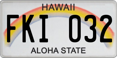 HI license plate FKI032