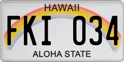 HI license plate FKI034