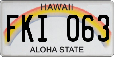 HI license plate FKI063