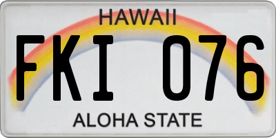 HI license plate FKI076
