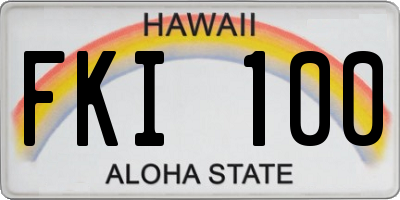 HI license plate FKI100