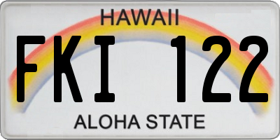 HI license plate FKI122