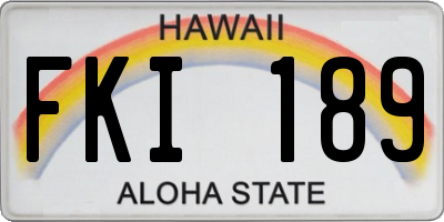 HI license plate FKI189