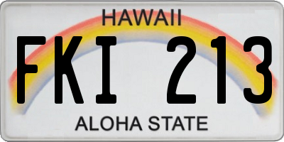 HI license plate FKI213