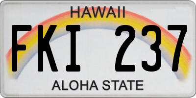 HI license plate FKI237